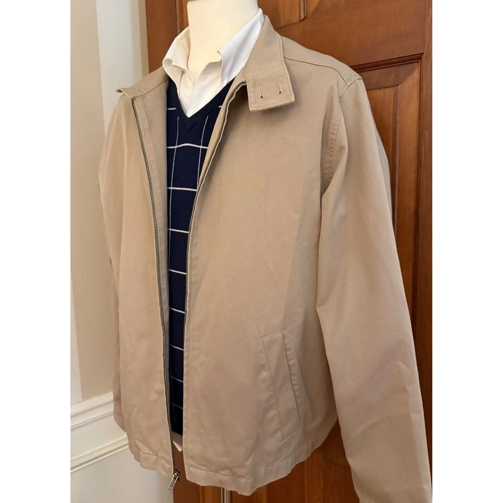 Lands' End Canvas Jacket Mens‎ XL (46-48) Tan Full-Zip Business Casual Weekend - Picture 6 of 15
